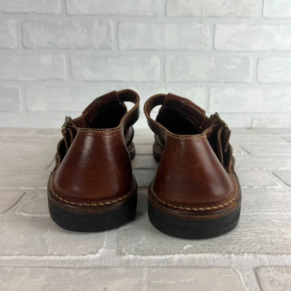 Cole Haan Fisherman Sandals Mens 13 D Brown Leather Preppy Resort Closed‎ Toe